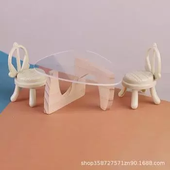 Good-Looking Mini Simulation Acrylic Table Chair Dining Table Living Room Office Model Ornament Play House Children S Toys