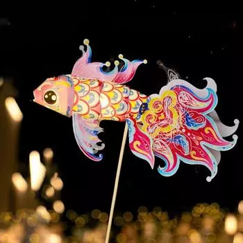 Good Luck Fish Lantern Blessings Handheld Goldfish Lantern Photo Props Style3