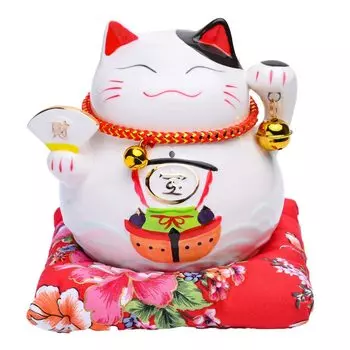Good Luck Loto Treasure Ship Lucky Cat Piggy Coin 2 колокольчика и супер пушистая подушка и защитник кошелька для улучшения вашей финансовой удачи Копилка