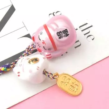 Good Luck Lucky Cat Phone Lanyard KeyChain Lucky Cat U Disk Pendant Phone Decoration