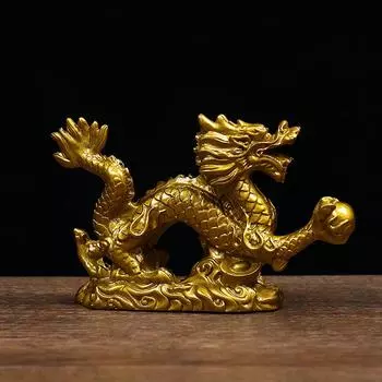 Good Lucky Dragon Chinese Twelve Zodiac Statue Gold Dragon Statue Animals Sculpture Figurines Desktop Decoration красный