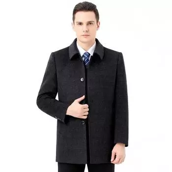 Good quality removable down jacket liner men s woolen cashmere coat winter business button casual wool coat 165