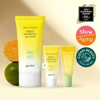 Goodal Green Tangerine Vita C Blemish Tone Up Cream 50 мл, специальный (+Тонизирующий крем 5 мл+Сыворотка 5 мл)