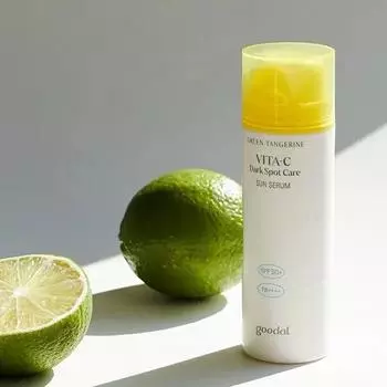 Goodal Green Tangerine Vita C Dark Spot Care Sun Serum SPF 50+ PA++++ 50 мл, Увлажнение, Корейская косметика, Kbeauty, образец