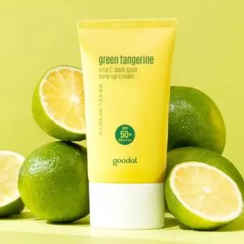 Goodal Green Tangerine Vita C Dark Spot Tone up Cream SPF 50+ PA++++ 50 мл, Увлажнение, Корейская косметика, Kbeauty, пробник