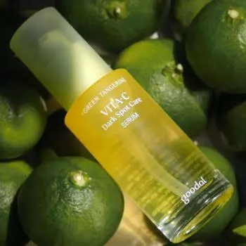 Goodal Green Tangerine Vitamin-C Dark Spot Serum 40 мл, Осветляющий, Увлажняющий, Корейская косметика, Kbeauty, образец