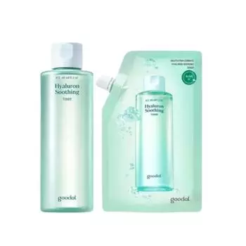 Goodal Heartleaf Hyaluron Успокаивающий тоник 350 мл Сменный набор (+350 мл пополнения)
