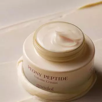 Goodal Peony Peptide Volume Cream 60 мл, 5 растительных протеинов + пептиды, Увлажнение, Корейская косметика, Kbeauty, пробник