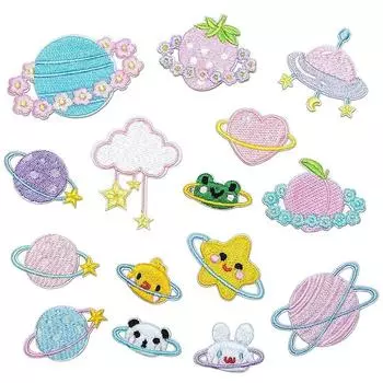 GOODCHI железная заплатка животное мультфильм кошачий коготь набор из 7 предметов модная заплатка ремонт вышивка аппликация своими руками девочка мальчик милое украшение (Набор из 15