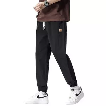 [Goodfeel] брюки саруэль мужские брюки летняя одежда брюки чинос крутые длина 9/4 однотонный цвет регулировка шнурок талия резинка длина до щиколотки популярность