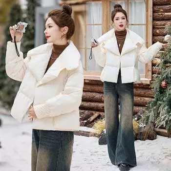 Goods Fashionable Stylish down Jacket Tide 2025 Winter New Arrival Female Western Style Youthful-Looking Classy White Duck down Heattech Outwear White L