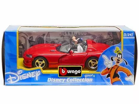 Goofy Dodge Viper Metal Diecast BBurago Средний размер Disney