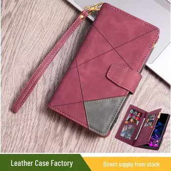 Чехол-книжка из кожи с отделением для карт памяти на молнии для Google Pixel 7A/6A — однотонный дизайн для Pixel 7 Pro Google 7 Pro красный