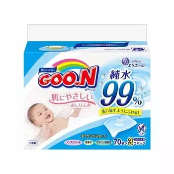 Goon skin-friendly baby wipes refill 70 pieces x 3 pieces