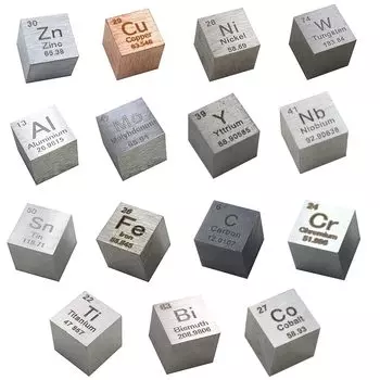 GOONSDS Element Cubes Набор из 15 металлических кубиков плотности включает в себя цинк, олово, медь, железо, алюминий, углерод, титан, никель, молибден, висмут, вольфрам, кобальт