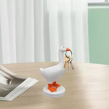 Goose Duck Key Holder Statue Gifts Resin Accessories Animal Sculpture for Storage Office оранжевый
