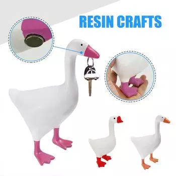 Стеллаж для хранения гуся/утки, стоячая стойка для хранения, стеллажи для дома, гостиной, украшения, магнитная смола, гусь, утка, магнитный крючок для ключей 1PCS