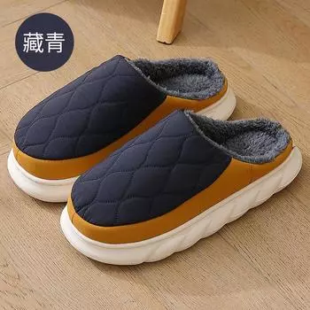 Goosecret Winter Warm Non-Slips House Slides Men Indoor Soft Sole Furry Slippers Waterproof Fluffy Shoes Women Fur Plush Slipper 36-37(fit35-36) красный