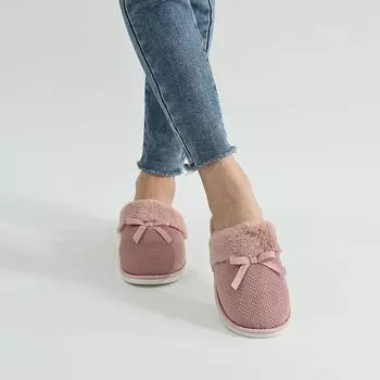 Goosecret Women s Winter House Cotton Slippers Fur Fluffy Indoor Warm Slides Soft Comfort Plush Flat Shoes Casual Bedroom Slides 36-37 розовый