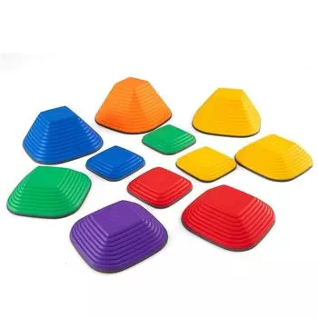 GOPLUS Balance Stone Balance Set of of Sense of Athletic of Beam, Multicolor, 11/Set 5, Non-slip, Balance, Ability, Indoor/Outdoor (Square/Set
