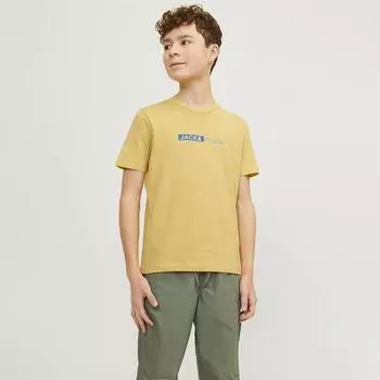 Горчичная футболка с логотипом на груди для детей JACK & JONES 8 ans жёлтый