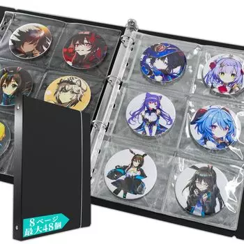 Goreson 75 мм Банка для хранения значков, держатель для хранения товаров, 6 карманов, можно хранить до 48 значков, большая емкость, размер А4, чехол для значков, ключ