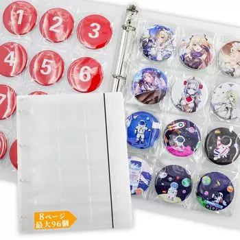 Goreson Большая емкость 57 мм Банка Значки Специальная емкость для хранения файлов Банка Значки Прозрачная пленка для хранения файлов Обложка для значков Формат A4 96 карманов Совместимость с файлами