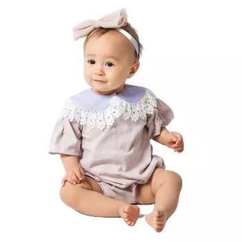Gorgeous Lace Attached Collar Bib for Girls Attached collar bib [NIVA] (Niva) / (Purple) фиолетовый