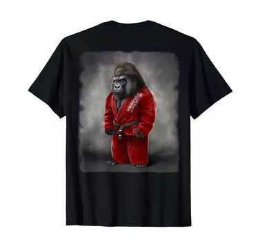 Горилла сэнсэй японских боевых искусств дзюдо и каратэ. Футболка чёрный