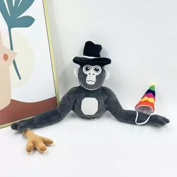 Горилла Тег Обезьянка Плюшевая Игрушка Мягкая Игрушка Реалистичные Выражения Лица Мягкий Пушистый Высококачественный Плюш серый