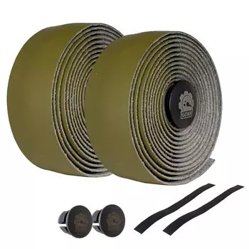 GORIX Bar Tape for Bicycles and Road Bikes Handlebar Grip Tape with Shock Absorption for Stylish Bicycle Customization Leather-Look (GX-GLB) (Olive) оливковый