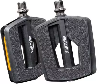 GORIX Bicycle Flat High Surface Black Surface Совместимо с шоссейными кроссовыми горными велосипедами и другими велосипедами для поездок в школу Педали, нескользящие педали, ручка,