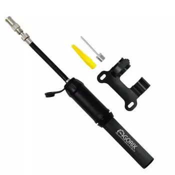 GORIX Bicycle Portable Pump (GX-74) Ultra Lightweight Presta Valve Compatible with American and British Style Ball/Float Air Pump Matte Black