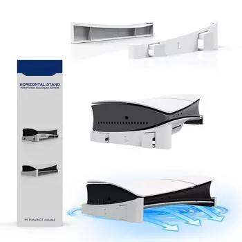 Горизонтальная подставка, экономящая место, подставка-держатель для консоли PS5 Slim (черный)