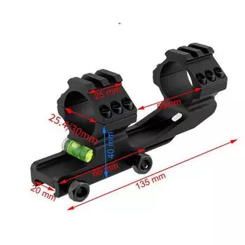 Горизонтальный зажим для труб 25,4/30 мм, металлическая интегрированная опора, опора 21 мм чёрный