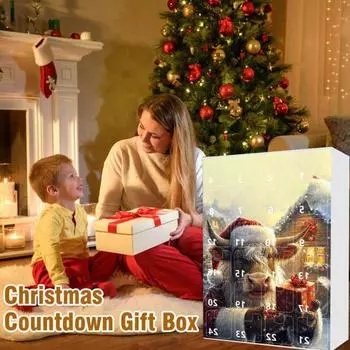 Горная корова Адвент Календарь Рождественский подвесной орнамент Акриловый мультфильм Горная корова Орнамент A