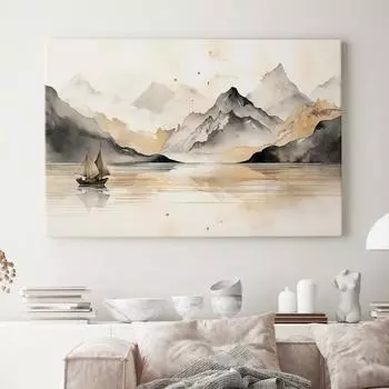 Горная живопись тушью постер на холсте художник, живущий в декоративной печатной настенной живописи гостиная без рамы 20*40cm No Frame