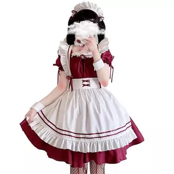 Горничная Готика Милая Популярная Одна Хэллоуин Короткая Бантик Выступление Вязаные Колготки Повязка На Голову [YAISHN] Униформа, Лолита, Лолита, Часть, Костюм, Женский,