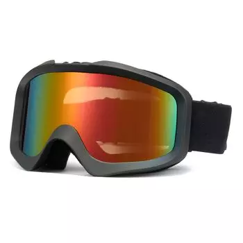 Горнолыжные очки для сноуборда с ультрашироким обзором, защитой от ультрафиолета, 3 слоя губки, регулируемый ремень, подходят для любой погоды, для горных видов спорта 1231 [Cyxus] 180°