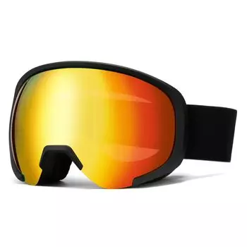 Горнолыжные очки для сноуборда с ультрашироким обзором, защитой от ультрафиолета, 3 слоя губки, регулируемый ремень, подходят для любой погоды, для горных видов спорта 1230 [Cyxus] 180° красный
