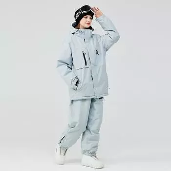 Горнолыжный костюм для женщин и мужчин, комплект из горнолыжной куртки и брюк с капюшоном, водонепроницаемый ветрозащитный зимний комбинезон, утепленное теплое зимнее пальто для катания на лыжах и сноуборде S