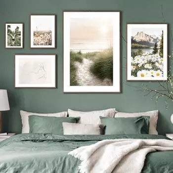 Горный цветок пляж восход закат рассвет трава плакат на скандинавскую тему настенный художественный принт холст картина украшения фотографии для гостиной 21*30cm