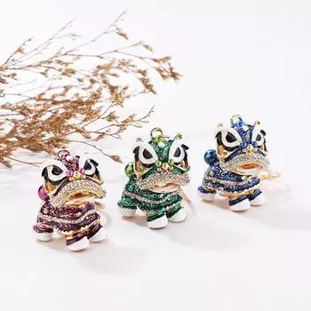 Горный хрусталь Милый Год Зверь Китайский Новый Год Брелок Сумка с Животными чёрный