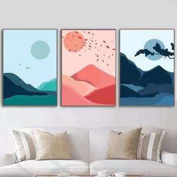 Горный закат абстрактный постер пейзаж печать современный холст настенная живопись современное искусство картина гостиная украшение дома 21x30cm No Framed