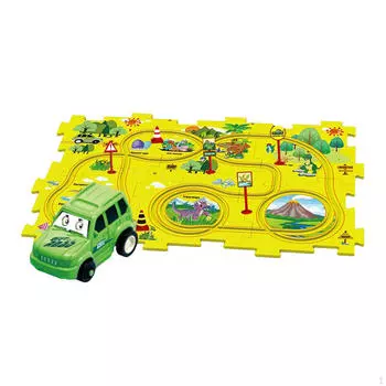 Городская дорога головоломка для детей головоломки трек игровой набор строительные блоки девочки Dinosaur theme