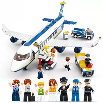 Городская серия, пассажирский самолет, грузовой самолет, автобус, наборы, современная авиация, строительные блоки для аэропорта, игрушки для детей, подарок для мальчиков
