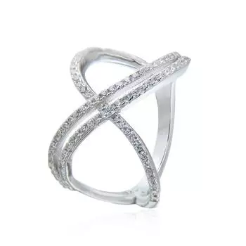 Городское модное кольцо из стерлингового серебра S925 с цирконом 6 белый