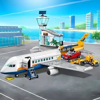 Городской аэропорт Модель самолета Строительные кирпичи Образовательные самолеты Строительные блоки Развивающие игрушки для детей Подарок No box