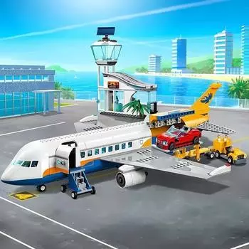 Городской аэропорт самолет модель самолета строительные кирпичи образовательные самолет строительные блоки 60262 развивающие игрушки для детей подарок No box