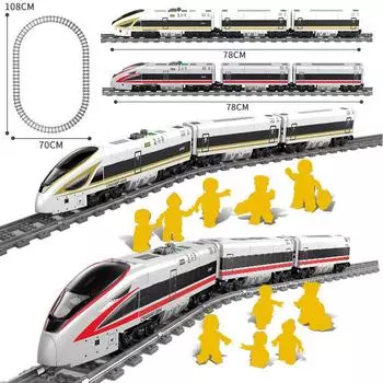 Городской электрический поезд возрождения, рельсовые пути, функция мощности, техника, создатель, строительные блоки, кирпичи, игрушки